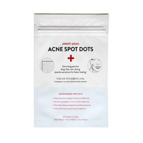 Peach Slices | Acne Spot Dots | Hydrocolloid Acne Patches | For Zits, Blemishes, & Breakouts | Vegan | Cruelty-Free | Pimple Patches | Facial Skin Care Products | 3 Sizes (7mm, 10mm, & 12mm) | 30 Ct