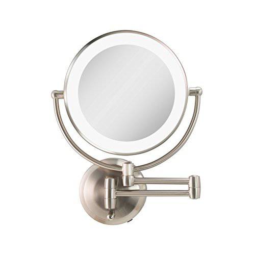 Zadro 11 LED Wall Mounted Makeup Mirror 5X/1X Shaving Mirror Cordless or Battery Operated Vanity Mirrors for Wall