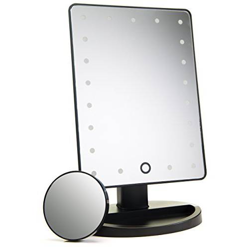 Absolutely Luvly Natural Daylight Lighted Makeup Mirror/Vanity Mirror with Touch Screen Dimming,Detachable 10X Magnification Spot Mirror