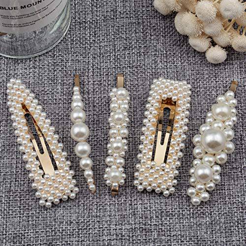 Warmfits Pearl Hair Clips Pearl Hair Accessories Gift for Women Girls - 10pcs Elegant Large Big Hair Styling Pearl Hair Pins Bridal Hair Barrettes for Wedding, Party and Daily Wearing