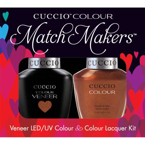 Cuccio Matchmaker - Colour Nail Lacquer & Veneer Gel Polish - Never Can Say Mumbai - For Manicures & Pedicures, Full Coverage - Long Lasting, High Shine - Cruelty, Formaldehyde & Toluene Free - 2 pc