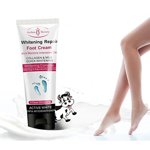 Aichun Beauty Foot Whitening Cream Moisture Collagen & Milk Massage Cracked Heels 100g