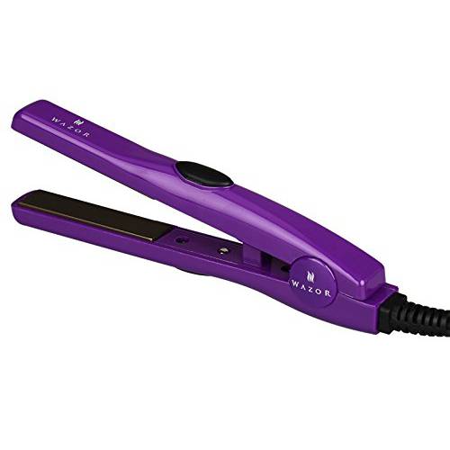 Dual Voltage Portable Hair Straightener for Travel, Ceramic Small Flat Iron for Short Hair, Bangs, Edges, Beautiful Gift Package with 2 Salon Clips, Temp 410F Auto-Off
