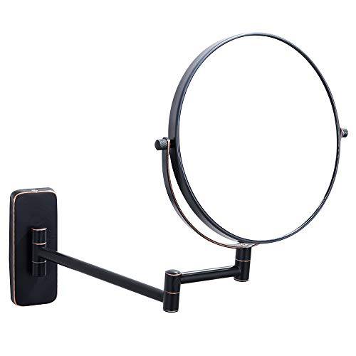 Nicesail Orb Magnifying Makeup Mirrors for Wall 8 Inch, Double-Side 10x Magnifying Mirror Mounted, Oil Rubbed Bronze (8 Inch, 10X)