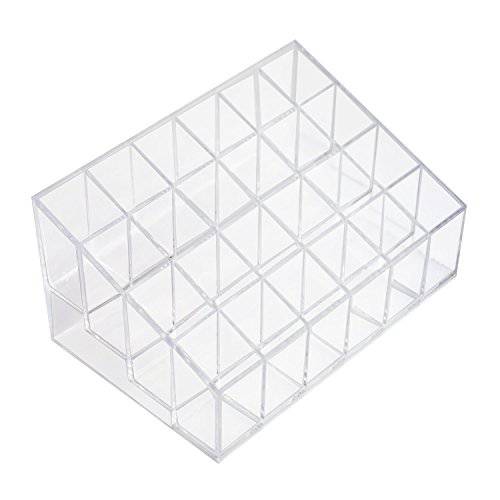 Transparent Cosmetic Makeup Organizer for Lipstick, Brushes, Bottles, and More. Clear Case Display Rack Holder