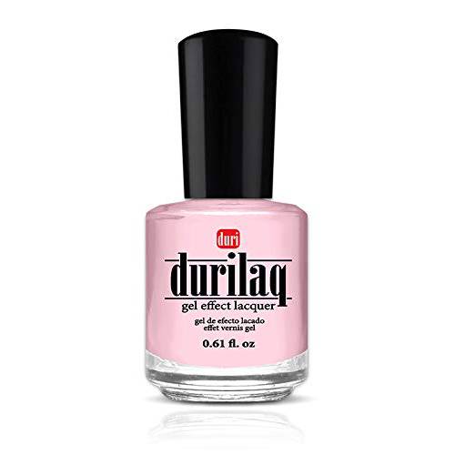 durilaq, D309, Iced Roses, Light Pink Shade of Gel Effect Lacquer, Perfect for French Manicure, .61 fl.oz. 18 ml