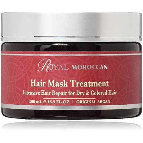 Hair Mask Treatment For Dry Hair Royal Moroccan Formula - Moisturizing For Dry and Colored Hair 250 ml 8.45 fl.oz,Moroccan Argan Oil Hair Products For Color – Treated Hair, Frizzy Hair.
