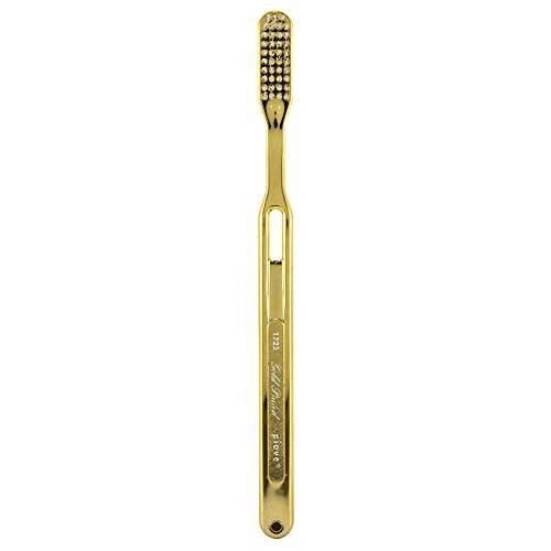 Piave Golden Plated Toothbrush Tynex Bristle Medium, Gold
