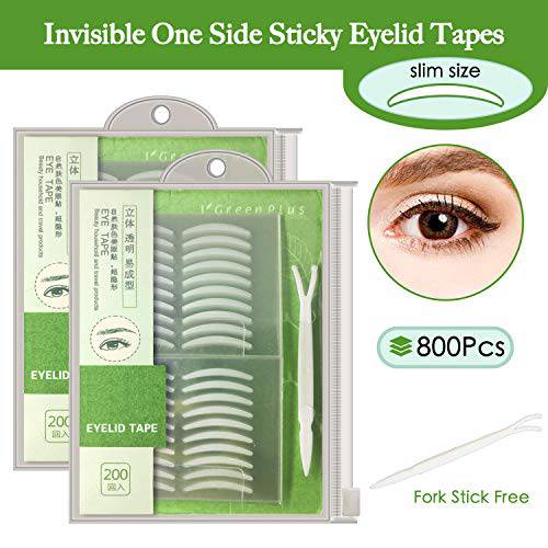 800Pcs Natural Invisible Single Side Eyelid Tape Stickers Medical-use Fiber Eyelid Lift Strip, Instant Eye Lift Without Surgery, Perfect for Uneven Mono-Eyelids, Slim