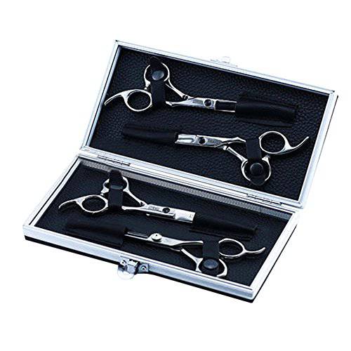 Olpchee Professional PU Leather Salon Scissors Storage Case Holder Hair Cutting Shears Organizer Box for Hairdressers Hair Stylist (22x11x3.5cm)