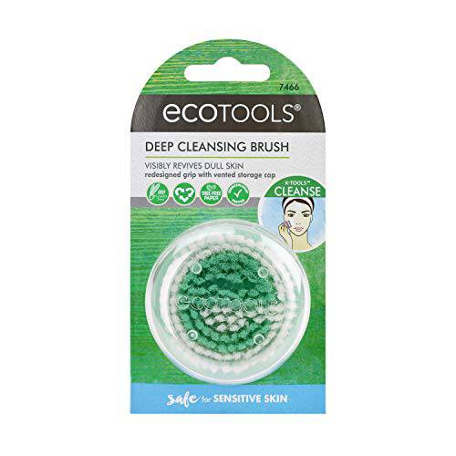 EcoTools Deep Cleansing Facial Brush, for Facial Cleansers and Serums, Removes Daily Oil and Dirt, Pink & Black 1 Pack