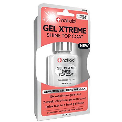 NAIL-AID Gel Xtreme Shine Top Coat, Clear, 0.55 Fluid Ounce