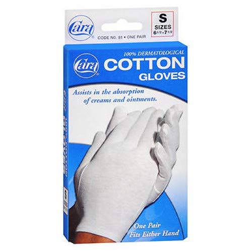 Cara 100% Dermatological Cotton Gloves Small 1 Pair (Pack of 2)