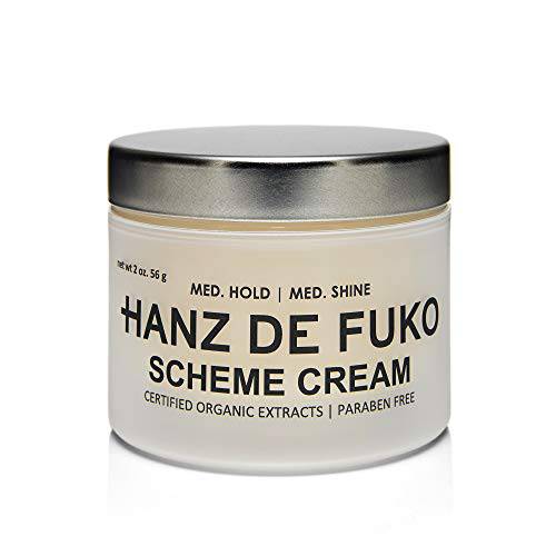 Hanz de Fuko Scheme Cream – Premium Men’s Hair Styling Cream – Medium Hold, Medium Shine – Certified Organic Ingredients, 2 oz.