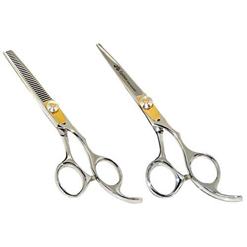 Equinox Professional Hair Cutting Scissors Set - Hair Cutting & Thinning/Texturizing Shears Set - 6.5” Overall Length - Razor Edge Barber Scissors for Men & Women - Premium Shears For Salon & Home Use