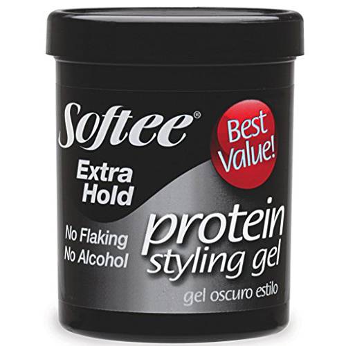 Softee Protein Styling Gel - Extra Hold, Alcohol-Free Black 15 oz.