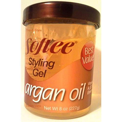 Softee Softee argan oil styling gel 8 ounce, Yellow, 8 Ounce