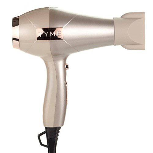 TYME BlowTYME Ionic and Ceramic Pro Lightweight Quiet Hair Blow Dryer with 3 Heat and 2 Speed Settings, Rose Gold