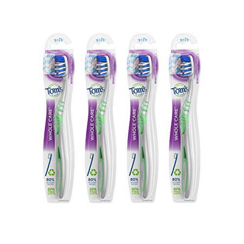 Tom’s of Maine Whole Care Toothbrush, Soft, 4-Pack (Packaging May Vary)