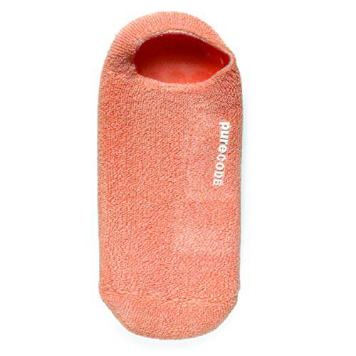 PURECODE Moisturizing Gel Socks for Dry Feet, Rough Feet, Cracked Skin, Cracked Heels, One Size Fits Most (Peach)