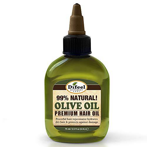Difeel Premium Natural Hair Oil - Olive Oil 2.5 ounce (6-Pack)