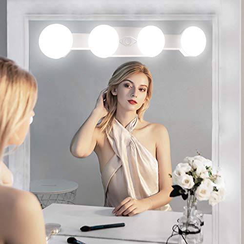 Assemer Portable Makeup Light Cordless Led Vanity Mirror Lights with Brightness Color Temperature Adjustable for Vanity Table Bathroom Dressing Room