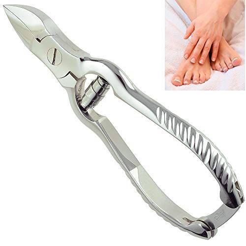 Camila Solingen CS13 Large Heavy Duty Toe Nail Clipper for Thick Toenails, Manicure & Pedicure, Double Barrel Spring. Super Sharp Trimmer Curved Stainless Steel 20mm Blade Made in Solingen, Germany