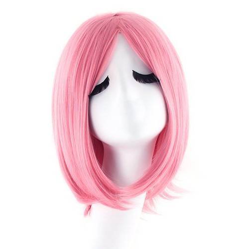 MapofBeauty 12/30cm Fashion Unisex Short Straight Wig (Pink)