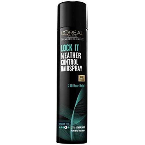 L’Oreal Advanced Hairstyle Lock It Weather Control Hair Spray Extra Strong Hold 8.25 oz (Pack of 4)