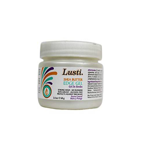 Lusti Shea Butter Edge Gel, 2.4 fl oz - Strong Hold - No Running, Non-Greasy - Alcohol-Free - Protects Against Breakage