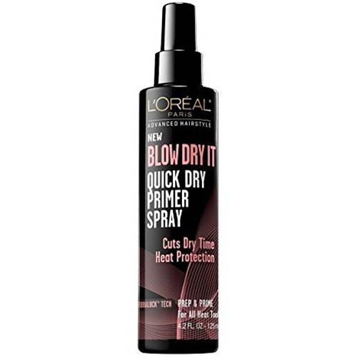 L’Oreal Advanced Hair Style Blow Dry It Quick Dry Primer Spray 4.2z (Pack of 4)