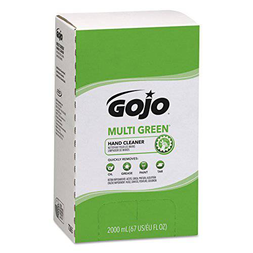 GOJO MULTI GREEN Hand Cleaner, Natural Citrus Solvent, 2000 mL, USDA Certified Biobased Product Hand Cleaner with Natural Pumice Refill for GOJO PRO TDX Push Style Dispenser (Pack of 4) - 7265-04