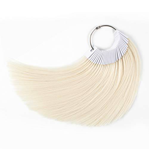 TOFAFA Hair Swatches 100% Human Hair Color Rings Testing Fashion Colors Samples 8 inch Lightest Blonde 30 PCS/Pack