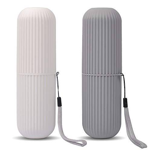 UCEC Travel Toothbrush Case, 7.7 Inch Travel Toothbrush Holder , Portable Toothbrush Travel Case for Traveling Camping Business Trip School Bathroom, 2 Pack