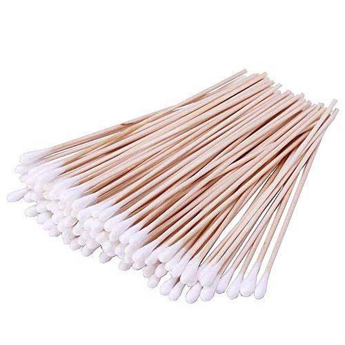 6 Inch Long Cotton Swabs (Large Size) 100pcs for Pets, Gun Cleaning or Makeup