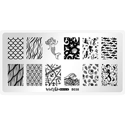 Whats Up Nails - B038 Lost at Sea Stamping Plate for Nail Art Design