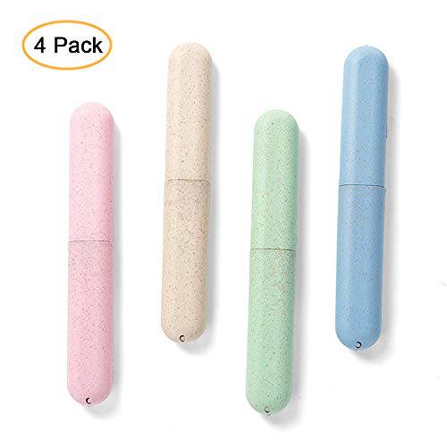 4 Pack Travel Toothbrush Case, NEXCURIO Portable Breathable Toothbrush Holder for Travel/Camping/School/Home