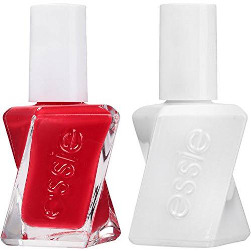 essie Gel Couture Longwear Nail Polish + Top Coat Kit, Scarlet Red Nail Polish, Rock The Runway + Top Coat, Gifts For Women And Men, 0.46Oz Each