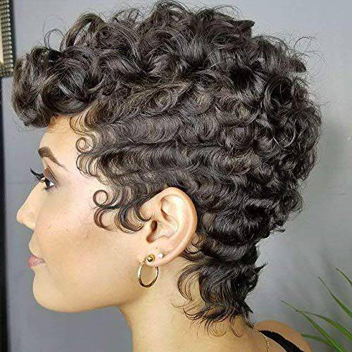 Short Curly Wigs For Women Natural Curly Hair Synthetic Wigs For Women Cosplay Wig Ombre Curly Wig Short Curly Hairstyles For Black Women (w005)