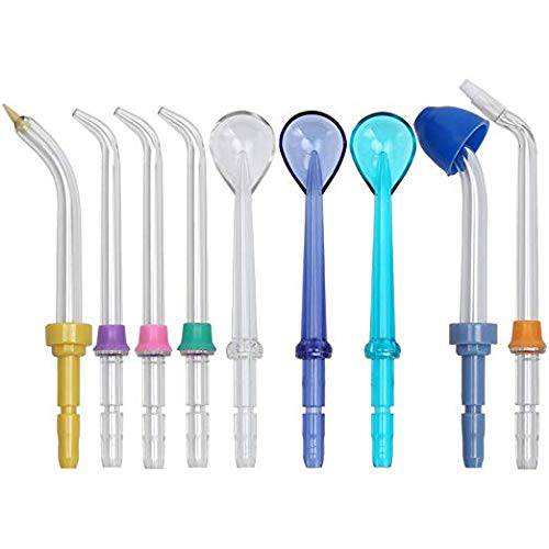 Set of 9 Tooth washer Nozzles Water Flosser Jet Tips Compatible for WP100 Oral Irrigator Clean Water Floss Accessories.