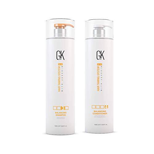 GK HAIR Global Keratin Balancing Shampoo and Conditioner Sets (33.8 Fl Oz/1000ml) For Oily & Color Treated Hair Deep Cleansing Ideal for Over-Processed and Environmentally Stressed Hair