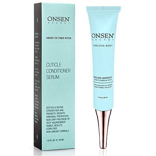 Onsen Cuticle Cream, Nail Cuticle Oil in Deep Action - Japanese Natural Healing Minerals Nail Care Serum and Butter, Sooth, Repair, and Strengthen Cuticles and Nails, Visible Results, Non-Greasy - 1oz