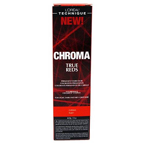L’oreal Paris Chroma True Reds Permanent Hair Color, Chroma Ruby, 1.74 Ounce