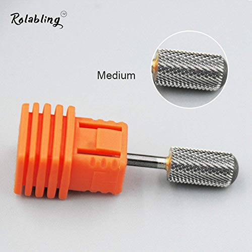 Rolabling Round Head Alloy Nail Drill Bit Manicure Drilling for Nail Gel Polish Removal Nail Accessories Tool (Medium)