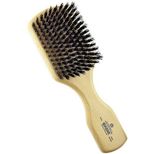 Kent OG2 Beechwood Hair Brush and Facial Brush for Beard Care - Exfoliating Natural Boar Bristle Brush for Mens Grooming, Hair Care, and Beard Straightener for Men’s Skin Care