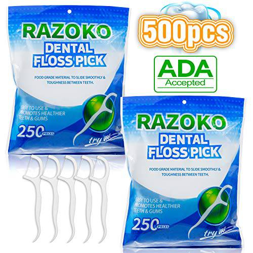 Dental Floss Picks High Pull Toothpicks Sticks,Professional Clean Floss Picks,Unflavored Disposable Flossers Refill Pack 500 pcs