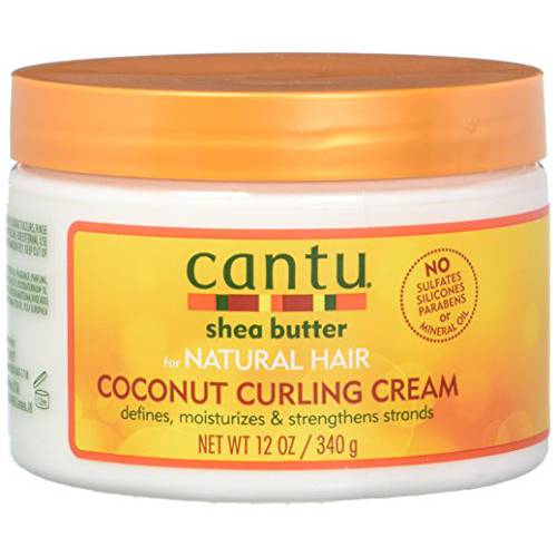 Cantu Natural Hair Coconut Curling Cream 12 Ounce Jar (354ml) (3 Pack)