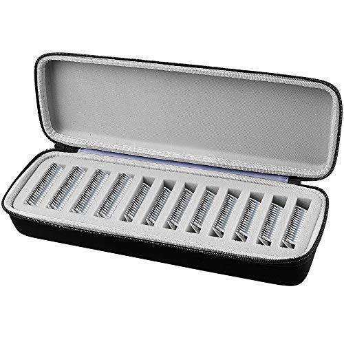 COMECASE Grooming Clipper Blade Case Holder Organizer - Hard Travel Carrying Storage Holds 12 Blades - Upgrade