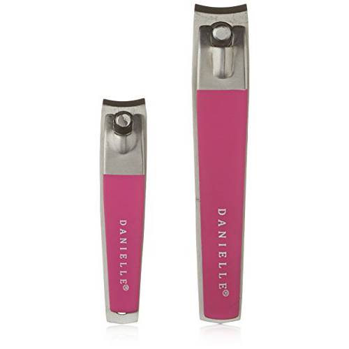 Danielle, Creations Soft Touch Stainless Steel Duo Nail Clippers Set, Pink, 0.0353 Ounce