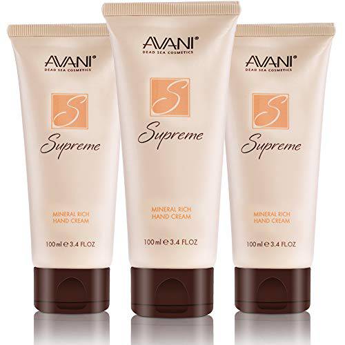AVANI Supreme Mineral Rich Hand Cream | Enriched with Dead Sea Minerals, Essential Oils & Vitamin E | Instant Relief to Dry Irritated Skin - 3.4 fl. oz. (3-Pack)